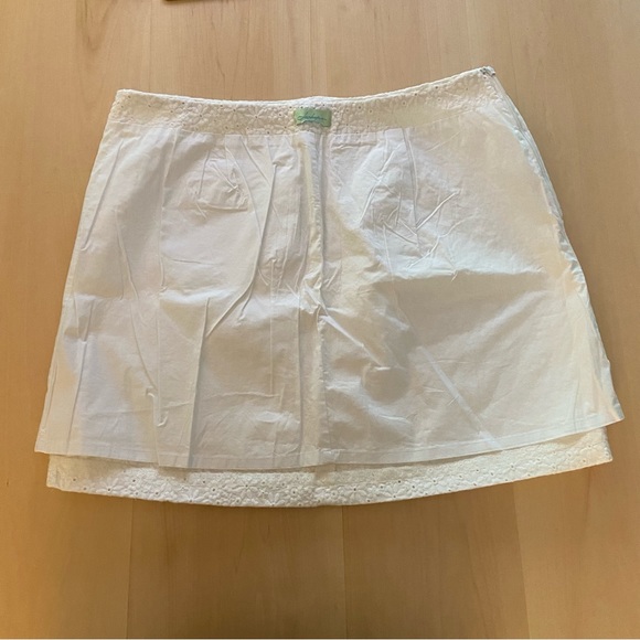 LARKSPUR Size 20 W Cotton blend white embroidered mini skirt. Vintage. - Picture 10 of 14